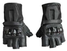 Sarung Tangan Kulit Kevlar Half Pendek - Hitam