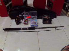 Satu Set Alat Pancing KHUSUS LAUT Kekuatan 10 - 15 Kg Body Reel Anti Karat