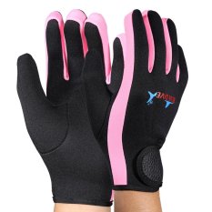 Scuba Diving Neoprene Snorkeling Water Sports Gloves Black Pink S - intl