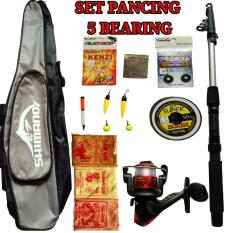 Set Alat Pancing 1B - 5 Bearing Mancing Lengkap - Joran - Reel - Tas - Senar - Kail - Pelampung - Timah - Stopper