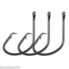 Shaddock Pancing 50 Pcs-200 Pcs Mempertajam Memancing Kait Baja Karbon Tinggi Gurami Gurih Hitam Nickle Coated Sport Lingkaran kait-IZE) -Internasional