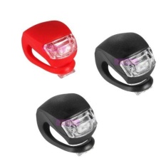 Silicone Frog LED MTB Mountain Bike Cycling Light Depan/Belakang Lampu Peringatan Keselamatan (2 Hitam Putih Cahaya + 1red Silicone Lampu Merah) -Intl