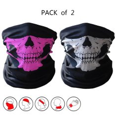 Tengkorak Wajah Topeng Sepeda Motor Berkuda Bandana Hiasan Kepala Syal Outdoor Dustproof-Multifungsi, Mulus, Tublar, Tipis-Intl