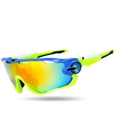 Smalotus 2016 Merek Paling Populer JBR 5 Pair Lensa Polarized Bersepeda Sunglasses Eyewear Sepeda Kacamata (Biru & Hijau)