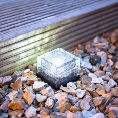 Solar Power LED Warna Mengubah Ice Cube Crystal Kaca Bata Luar Lampu Hot-Intl