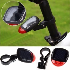 Solar Powered LED Rear Tail Light Light untuk Sepeda Bersepeda Lampu Keselamatan TR-Intl