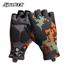 SPAKCT Kamuflase Berkuda Sarung Tangan Half Finger Sepeda Sarung Tangan Short Breath Nafas Musim Semi dan Musim Panas Pria dan Wanita Peralatan Sepeda Gunung -Intl