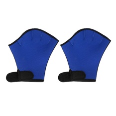 Sphere Webbed Swim Gloves Diving Finger Fin Surfing Swimming Sports Paddle Training Fingerless Gloves Color:blue Size:S