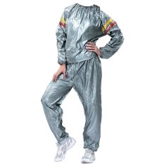 Sport Sauna Suit Baju Sauna Pembakar Lemak - Silver