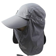 Star Mall Outdoor 360 Uv Protection Sun Block Hat Folding Visor Fishing Nylon Cap Hiking (Grey) - intl