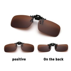 Star Mall Polarized Glasses Day Night Vision Driving Sunglasses Clip-on Flip-up Lens Specification Dark brown, M - intl