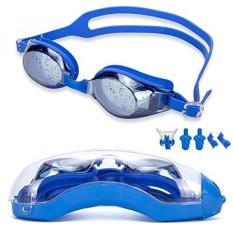 Street Suku Best Swimming Glasses Free Nose Clip dan Earplugs, Kacamata Renang Terbuat dari Bahan Silikon, Cermin Anti-kabut,-Intl