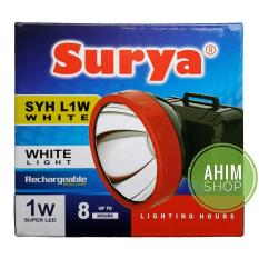 SURYA Lampu Senter Kepala Cahaya PUTIH 1W Super LED Rechargeable Head Lamp – SYH L1W WHITE