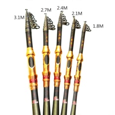 Teleskopik Tongkat Pancing Saltwater Perjalanan Joran Pancing Berputar Tiang Retractable Joran Pancing Batang Ukuran: 2.7 M-Intl