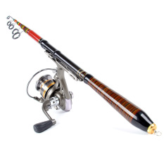 Teleskopis Fishing Rod Berputar Menjajah Old Trafford Minggu Rakit Perjalanan Batang Tiang Serat Karbon 1.2 M 3.94 Kaki