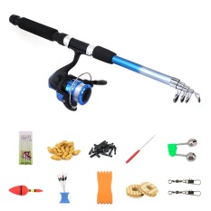 Telescopic Spinning Fishing Rod Kit Air Laut Air Asin Laut Pancing dengan Reel Combo dan Lines Fishing Alat Aksesoris-Intl