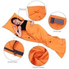 TOMSHOO 75*210 Cm Outdoor Travel Camping Hiking Polyester Pongee Sehat Sleeping Bag Orange-Intl