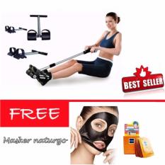Tummy Trimmer Alat Olah Raga Pelangsing Perut Pembentuk Tubuh - Hitam + Gratis Naturgo - Masker Lumpur
