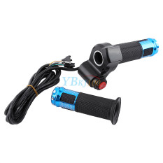 Pelintir Gas Grip With LED Tampilan Layar Dikaji Pegangan untuk Sepeda Listrik (biru)-International