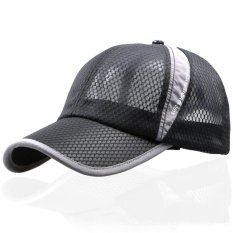 Unisex Classic Mesh Bisbol Cap Adjustable Trucker Kosong Golf Olahraga Kolam Topi Hitam