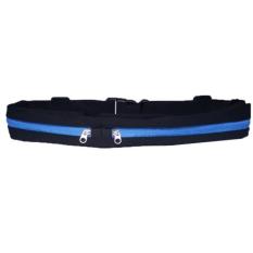 Unisex Elastis Pinggang Pack Sabuk Portable Tahan Air Tas Pinggang Olahraga (Hitam & Biru)-Intl