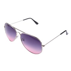 Unisex Fashion Wanita Dua Warna Cermin Lensa Kacamata Aviator Outdoor Kacamata-Intl