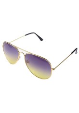 Unisex Fashion Wanita Dua Warna Cermin Lensa Kacamata Aviator Outdoor Kacamata-Intl