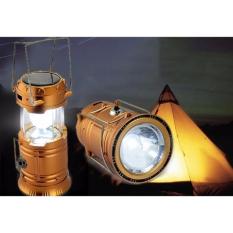 Universal Camping Lamp Lampu Camping Bisa jadi Senter Tenaga Matahari Bisa di Cas - Brown
