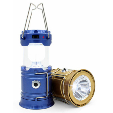 Universal Lampu Lantera Camping Tenaga Matahari dengan Senter LED - Blue
