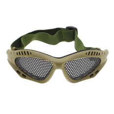 Vanker Outdoor Elastis Taktis Airsoft Steel Mesh Goggle Sun Kacamata Pelindung Mata (Tan)