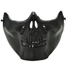 Velishy Skull Skeleton Airsoft Game Hunting Biker Half Face Protect Gear Mask Guard Black