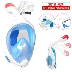 Vilisun Masker Snorkel Wajah Penuh, 180 ° Largre Tampilan Di Bawah Air Menyelam Topeng, dilipat Kering Terbaik Snorkeling Tabung dan Dilepas GoPro Dudukan, bernafas Lega Anti Kabut Anti Bocor Desain untuk Dewasa Remaja (Hitam, L/M)-Internasional