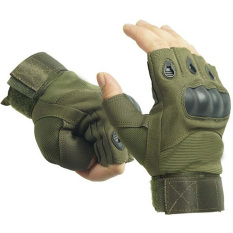 Vococal Luar Ruangan Airsoft Berburu Bersepeda Sepeda Motor Penggerak Sarung Tangan Tanpa Jari Taktis XL Hijau Tentara