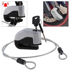Tahan Air Tahan Karat Diperkuat Silinder Alarm Sepeda Rem Cakram Lock dengan 100 Cm Steel Kawat Pengikat Tali untuk Motor/Electric Bersepeda-Intl