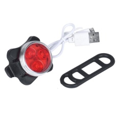 Waterproof USB Charging Bicycle Head Lamp 3 LED Bicycle Flash Safety Light RD - intl