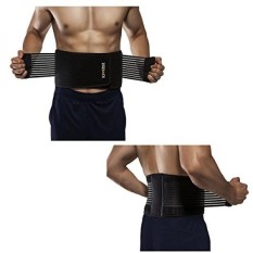 Weight Lifting Sabuk untuk Pria dan Wanita Tahan Lama Nyaman & Dapat Disesuaikan dengan Tali Menstabilkan Kembali Penjepit Dukungan untuk Angkat Besi dan belakang Rasa Sakit (XXL) -Internasional