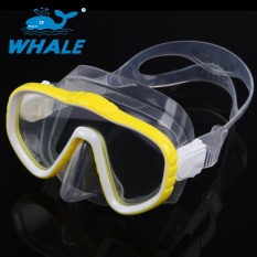 Merek Whale Profesional Menyelam Masker Goggles Wide Vision Peralatan Sukan Air dengan Anti-fog One-piece Lens Tempered Glass -Intl
