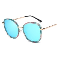 Wanita UV400 Polarized Fashion Ringan Clean Vision Sunglasses Sports Riding Glasses Eyewear Lensa Warna: Seperti Pertunjukan Spesifikasi: Blue Floral Frame/Blue Lens C5-Intl