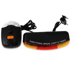 XC-408 7 LED Sepeda Sepeda Bersepeda Turn Night Brake Light 8 Tunes Horn Turning Break Lampu Malam (HITAM)