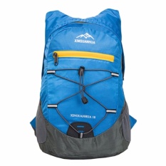 Xinguanhua Tas Gunung Lipat Hiking Camping Outdoor Adventure Waterproof 17L Survival Military Backpack Tas Bahu Carrier Shoulder Bag Foldable Travel Mudik Sekolah Kuliah Kerja Zip Risleting Backpacker Pendaki Petualang Touring Anti Air Ringan K025 - Biru