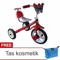 YOEYOE Sepeda Anak Roda Tiga Tricycle Sandaran Merah Kupu-kupu +Tas Kosmetik