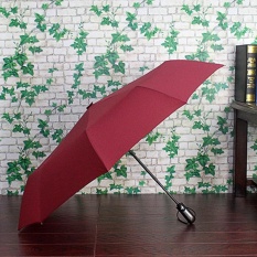 Yunmiao Luar Ruangan Otomatis Open/Close Umbrella Dilipat Hujan Umbrella, Anti-Air, Tahan Angin, kompak untuk Praktis Membawa Totes Ungu Warna: Merah-Internasional