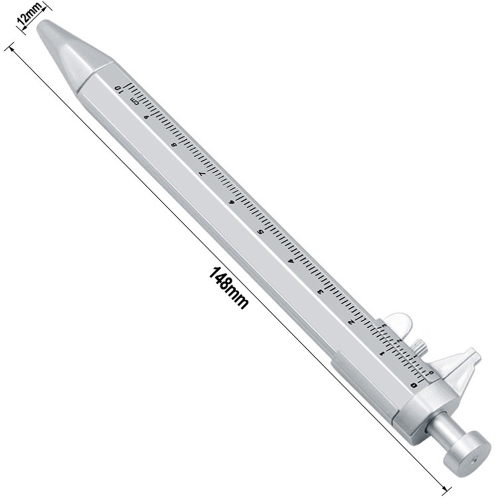 5 Cái Bút Bi Thước Cặp [Có Sẵn COD] Dụng Cụ Thước Kẹp Thước Cặp Vecnê Bút Bi Màu Bạc Bút Đa Năng Bút Đánh Dấu Quà Tặng Sáng Tạo Cho Trường Học GBtool