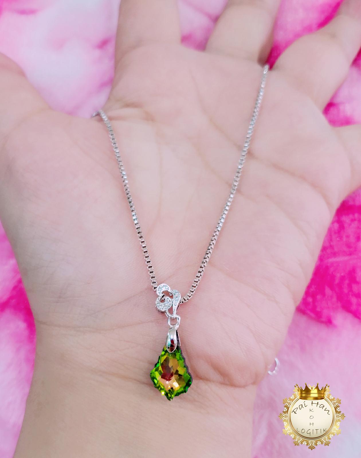Kalung Italia Liontin Bahan Swarovski ori imfor China Yang Cantik, Mewah dan Fhasion Yang Menarik