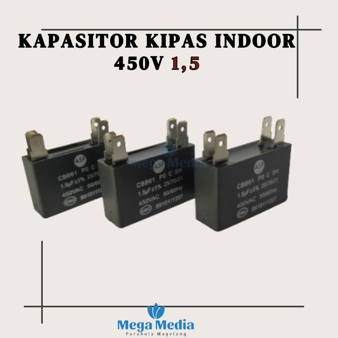 KAPASITOR KIPAS ANGIN KOTAK 450V 1,5 MIKRO ASP / CAPASITOR KIPAS ...