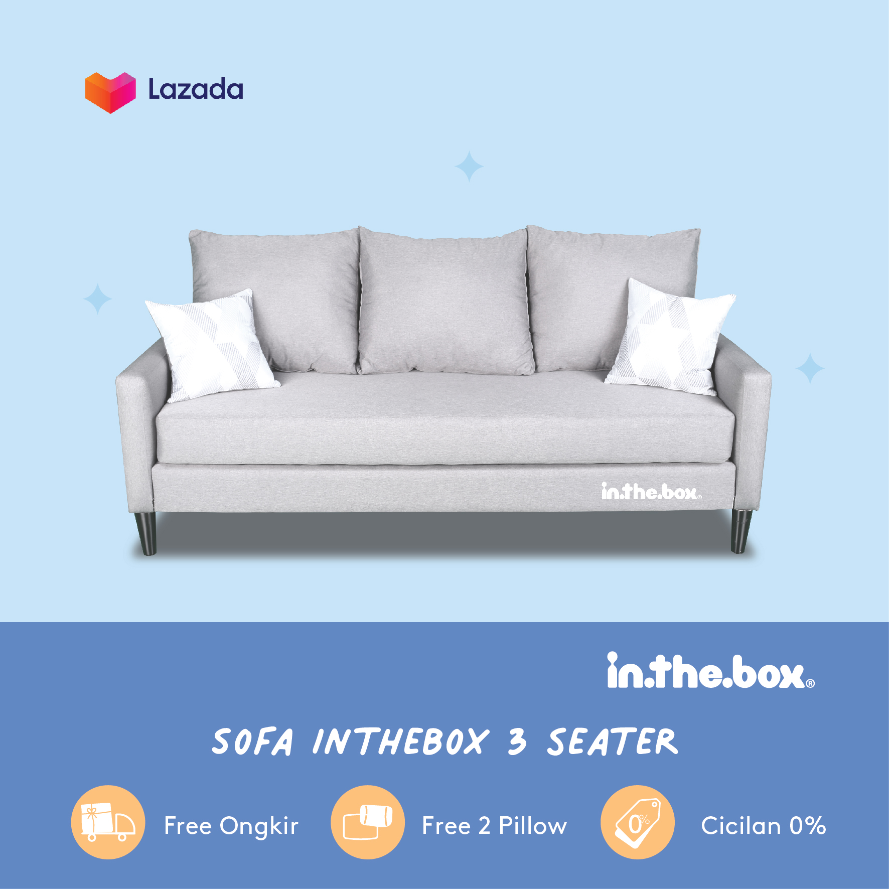 Sofa In A Box 3 Seater Baci Living Room