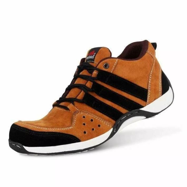 Sepatu Safety Adidas Felix - AthalaStore - Low Pria Casual Running Joging Touring Ujung Besi /Tan/Navy/Abu
