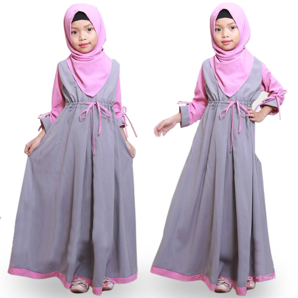 Baju Muslim Modern Gamis Renata Kids Dress Wolfice Trendy Modern Anak Baju Panjang Polos Muslim Gaun Main Dress Pesta Murah Terbaru Maxi Anak Muslimah
