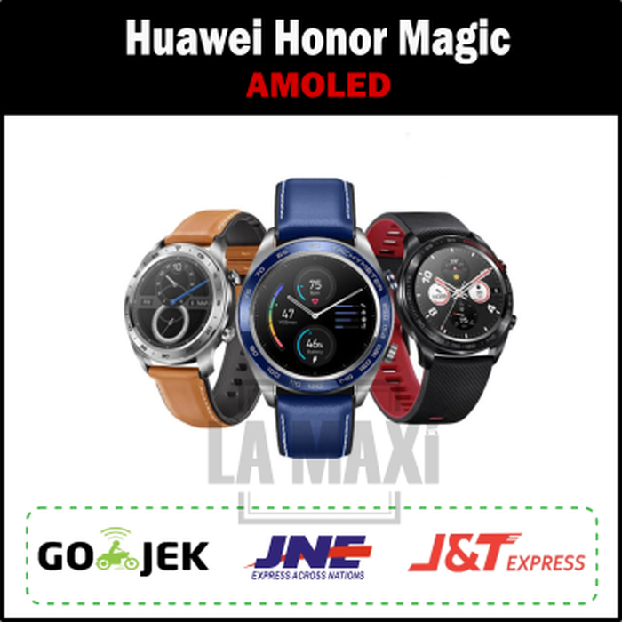 Huawei Honor Magic Smartwatch 1.2 inch AMOLED 5ATM Waterproof IP68 GPS -  Black - sedia smart watch xiaomi iphone original pria wanita cewek cowok  oppo f10 android 4g m4 iwo realme ori