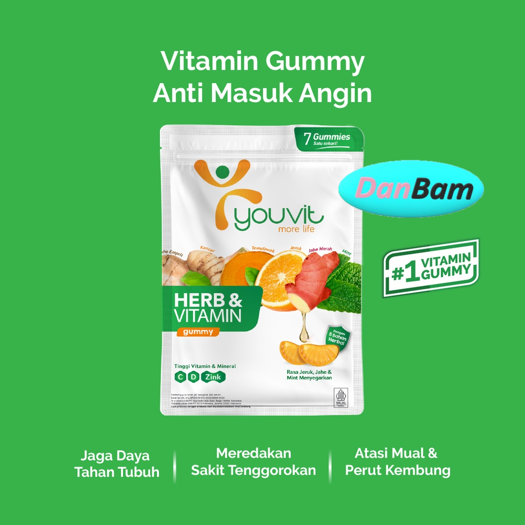 Youvit Herb & Vitamin 7 Hari Herbal + Jahe Merah untuk Daya Tahan Tubuh